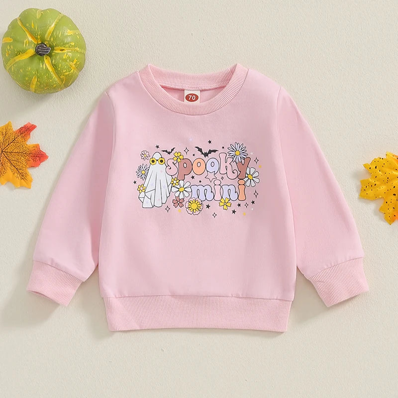Halloween Mommy & Me Matching Sweatshirts - Letter Print Long Sleeve Pullovers (3 Colours)