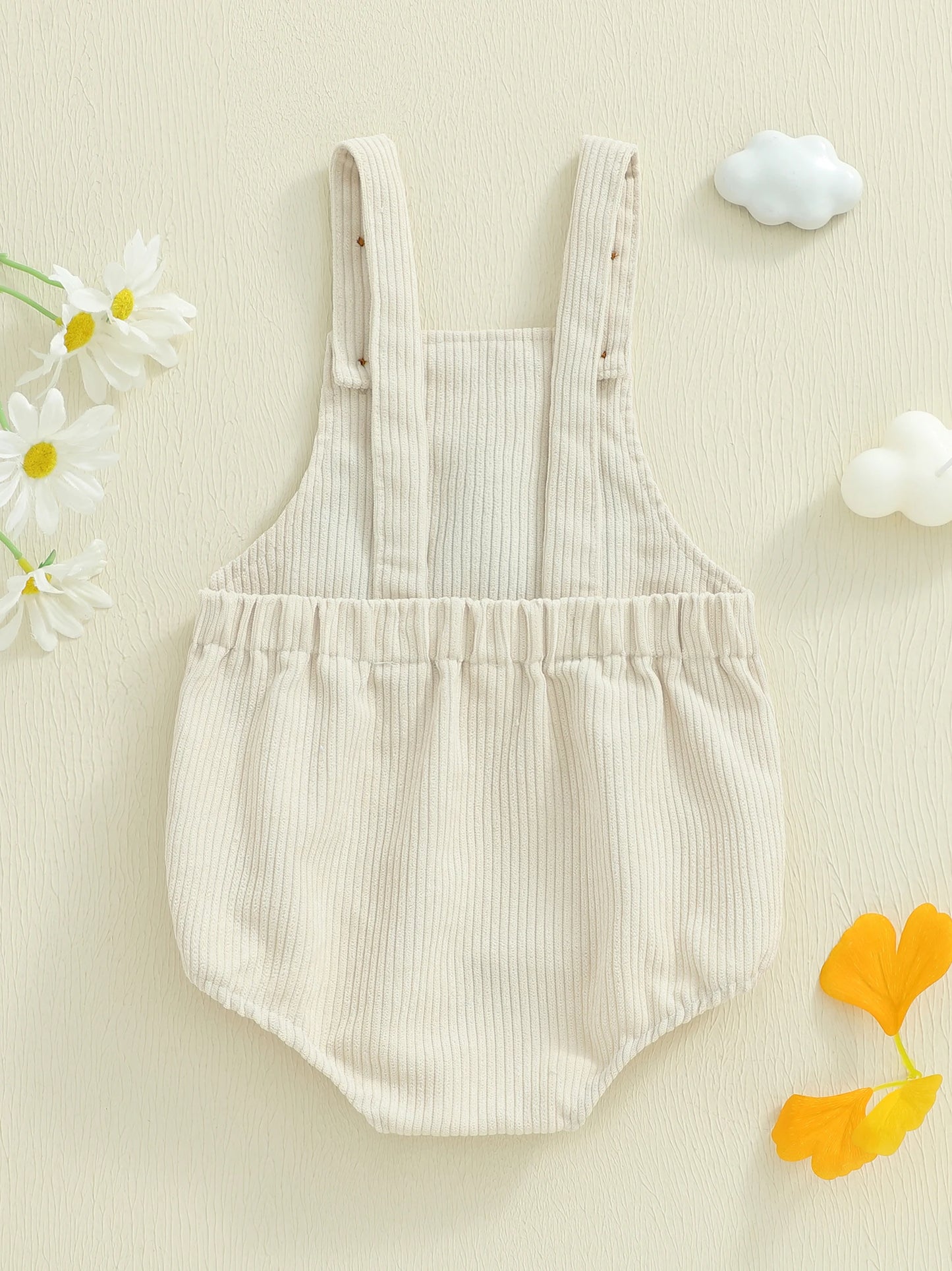Newborn Baby Boys Romper - Letter Embroidery Square Neck Sleeveless Jumpsuit (0-18M)