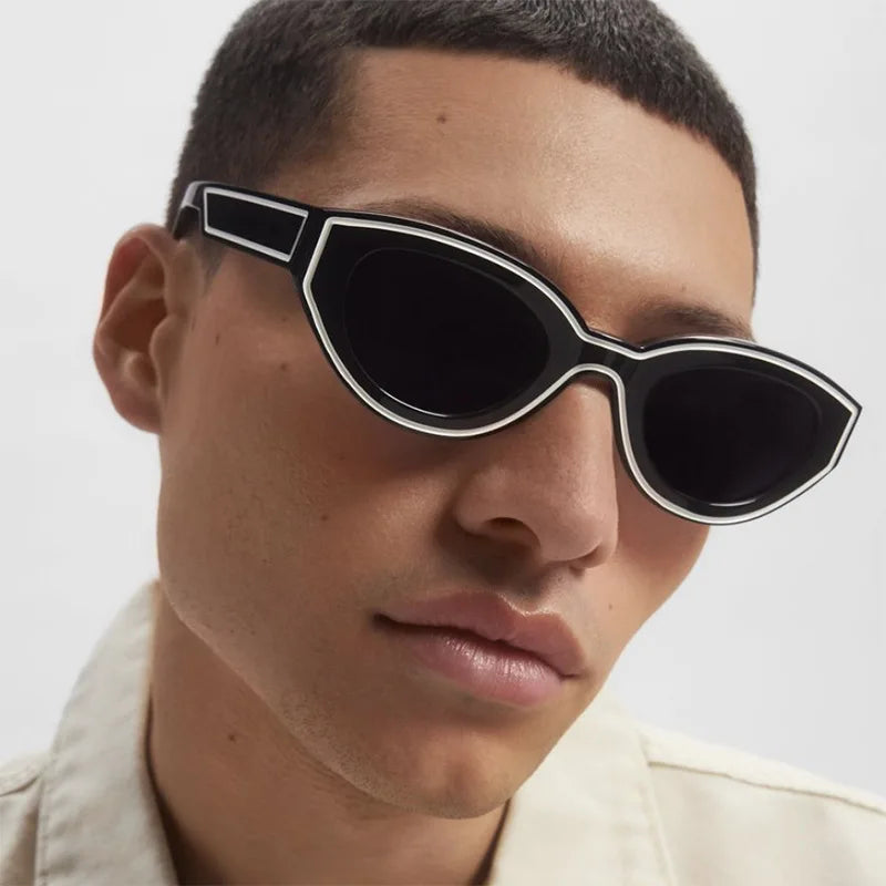 Unisex Rectangle Oval Vintage Square Sunglasses Shades Eyewear Anti-glare UV400