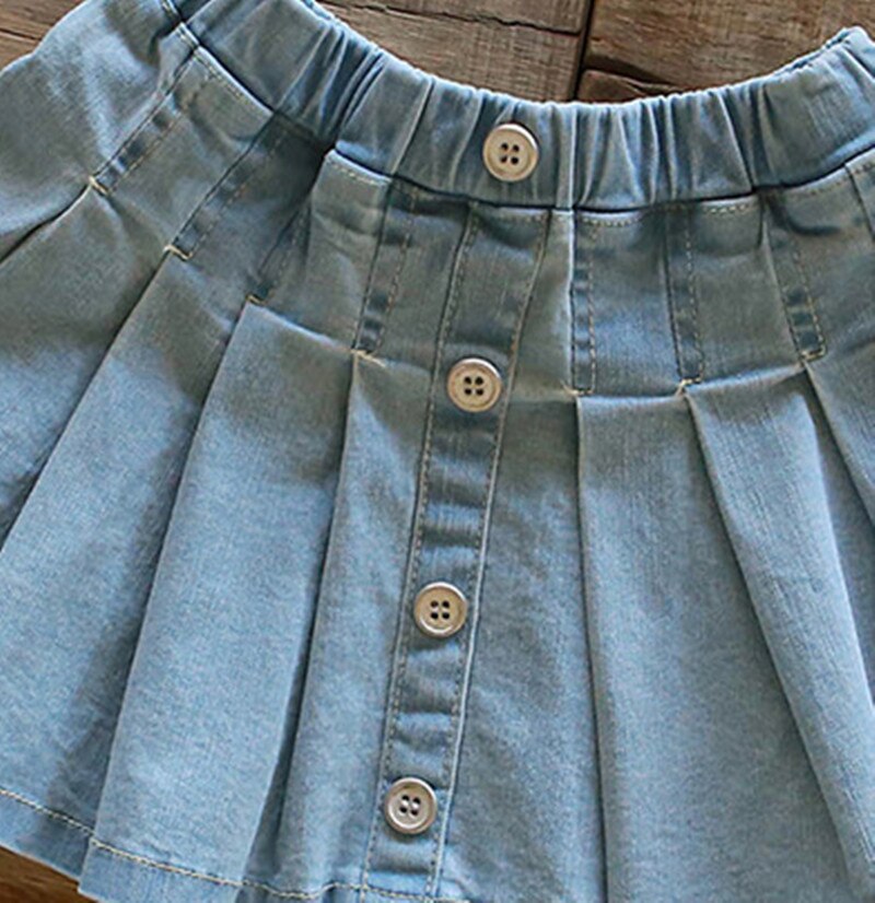 Girl's Denim Skirt with Shorts inside