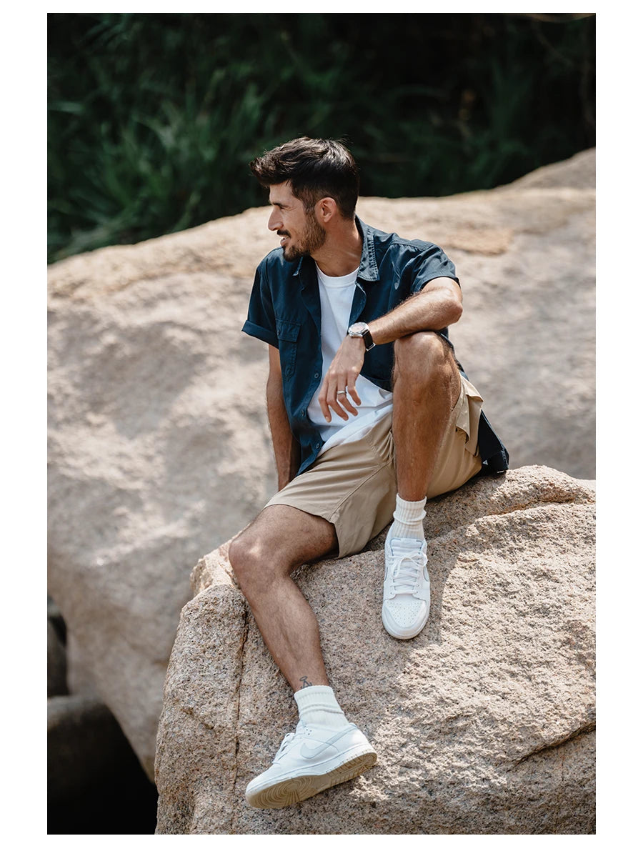 Men's Oversize Lightweight 190g Quick Dry Fabric Cargo Drawstring Shorts