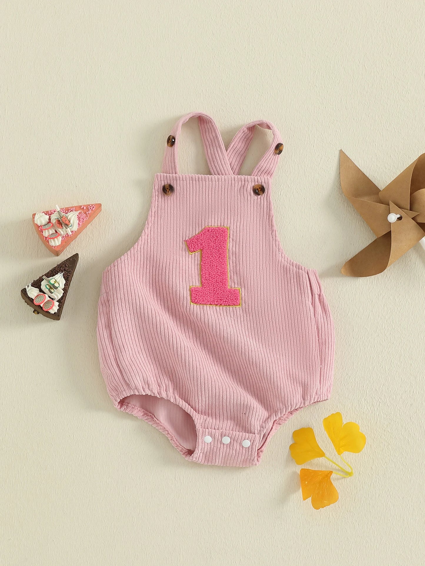 Baby Birthday Romper - Number Print Sleeveless Jumpsuit for Boys & Girls (0-18M)