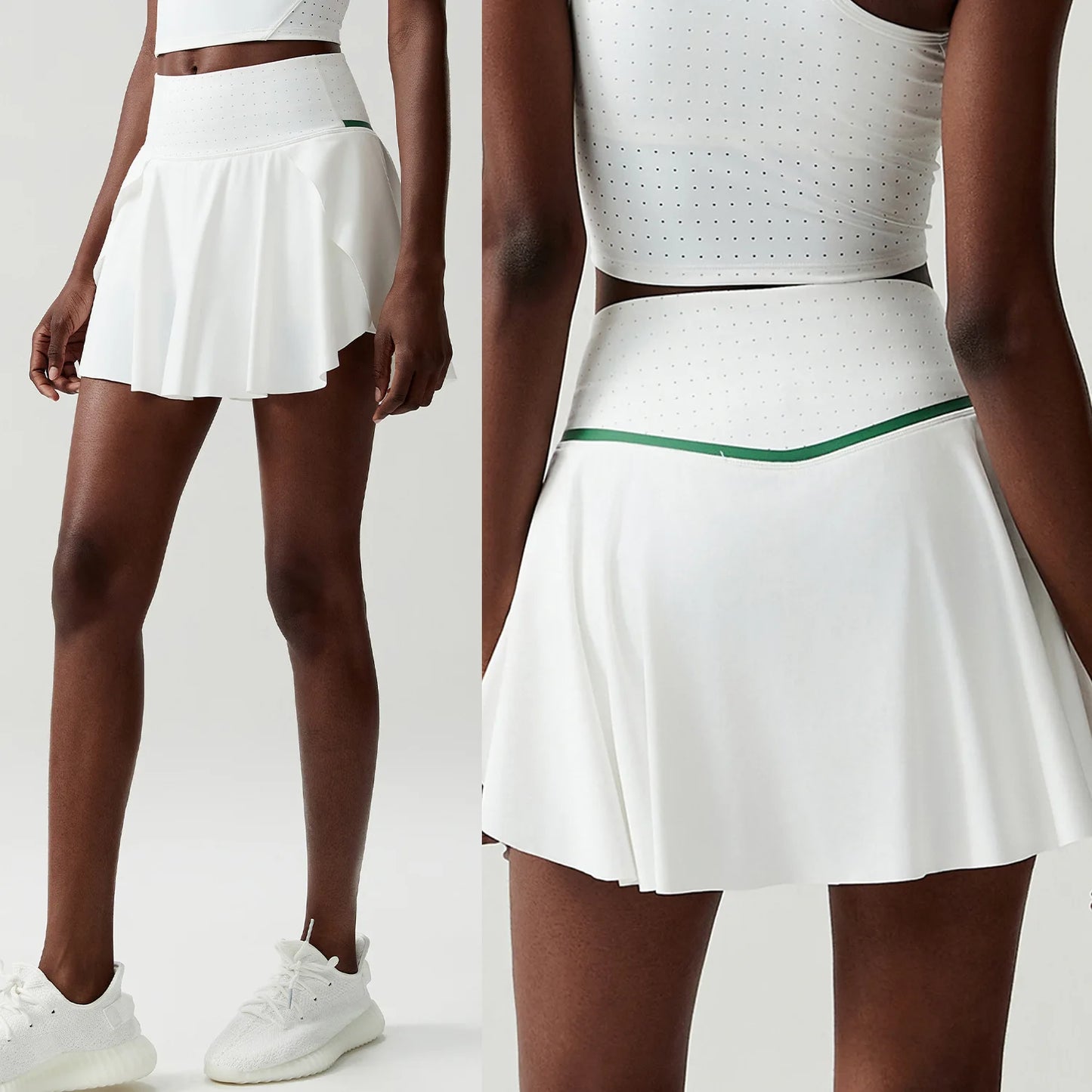 Women's High Waist Tennis Skirt - 2-in-1 Quick Dry Athletic Skort