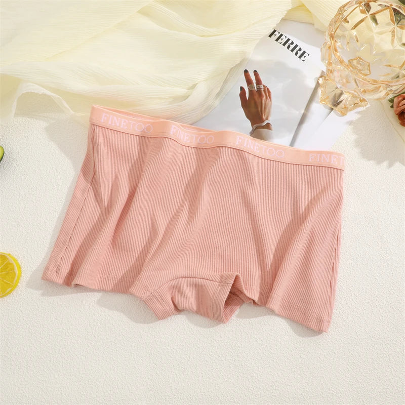 Women's Cotton Boxer Shorts - Seamless Mid Waist Safety Underwear
