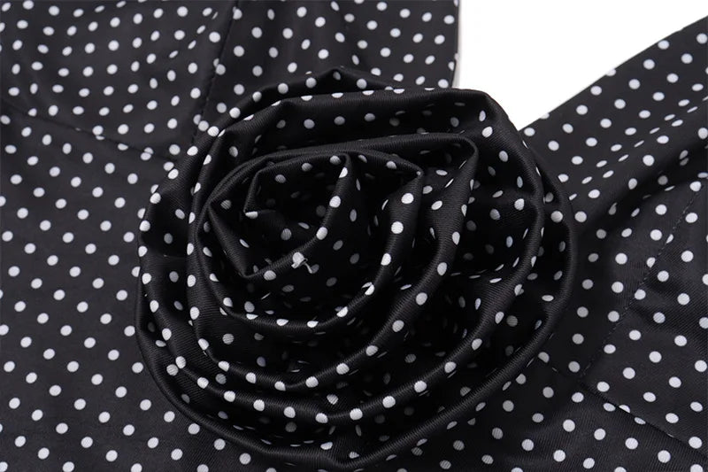 Women's Floral Applique Polka Dot Maxi Dress - Sleeveless V-Neck Summer Holiday Dress