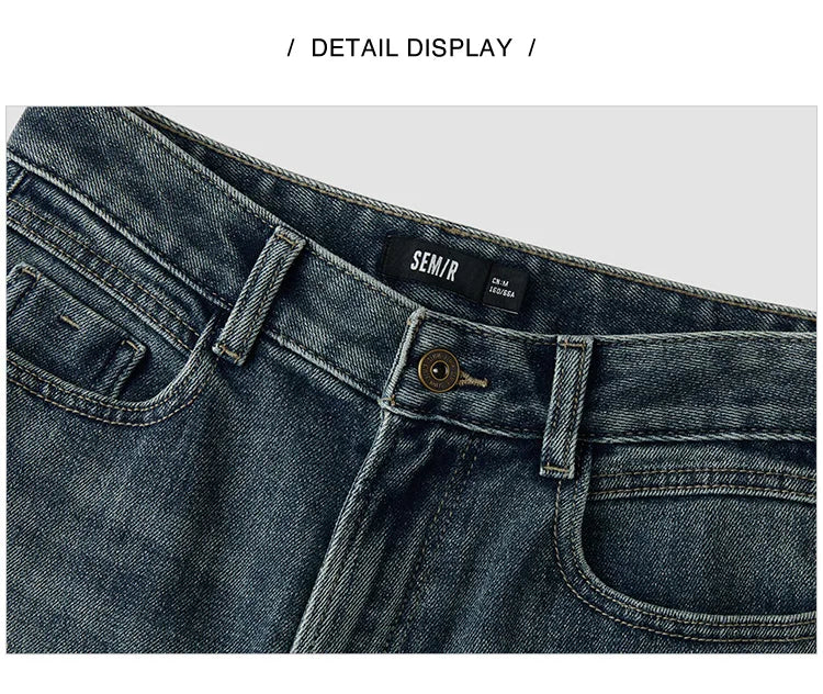 Women's Wide Leg Brushed Denim Jeans - Loose Fit Winter Warm Long Pants