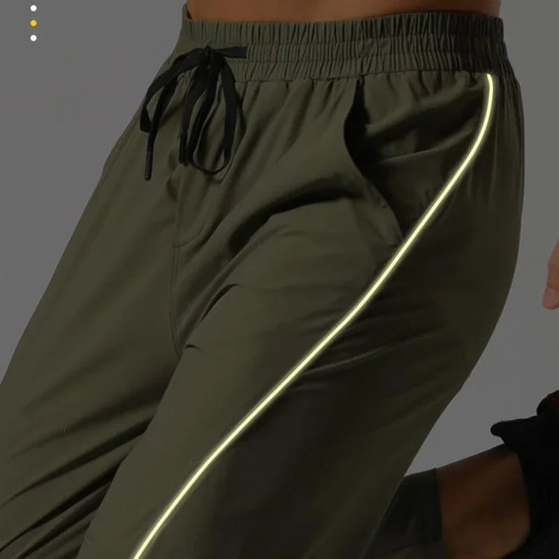 Men's Gym Casual Sweatpants Breathable Quick-Drying Ice Silk Sports Jogging Training Trousers