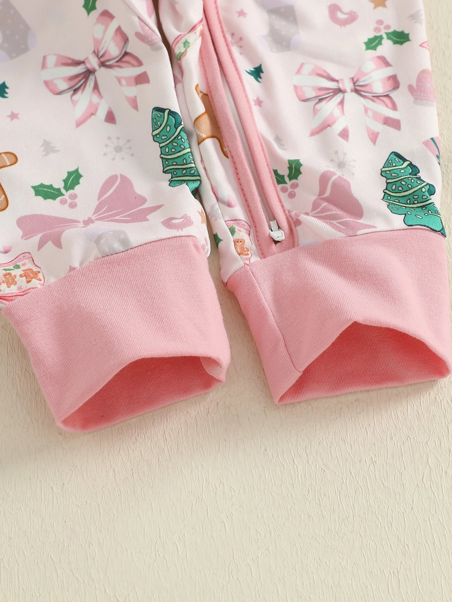 Baby Christmas Romper - Xmas Print Zipper Jumpsuit