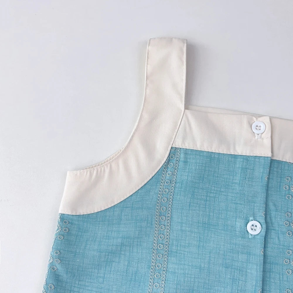 Girl's 3-7 Y Single Breasted Camisole Top and pants Two-piece Set