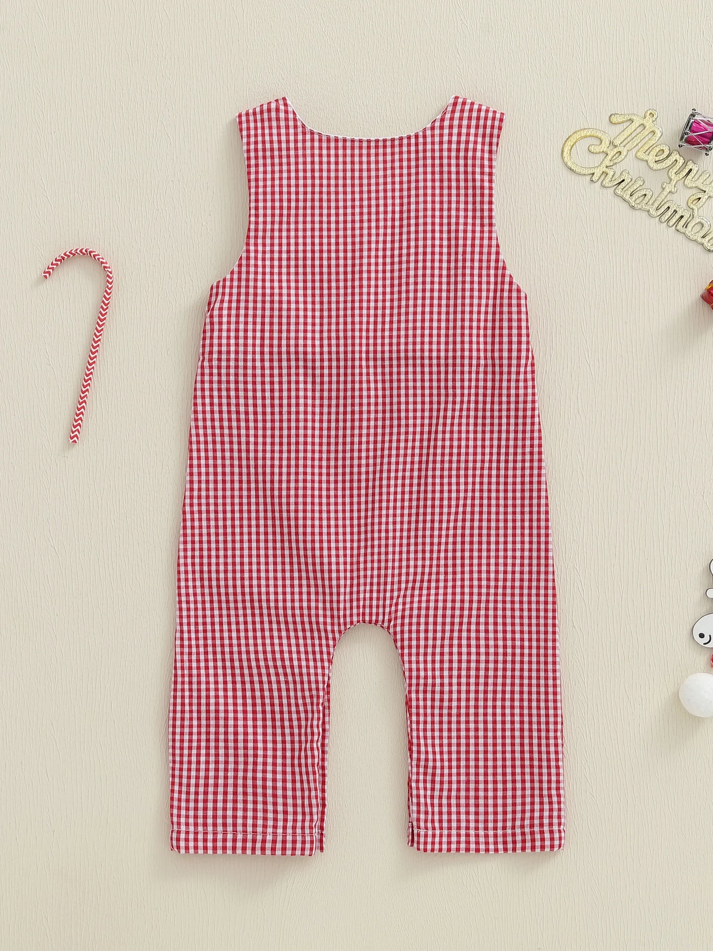 Lovely Baby Christmas Romper - Sleeveless Santa Claus Embroidery Jumpsuit (0-24M)