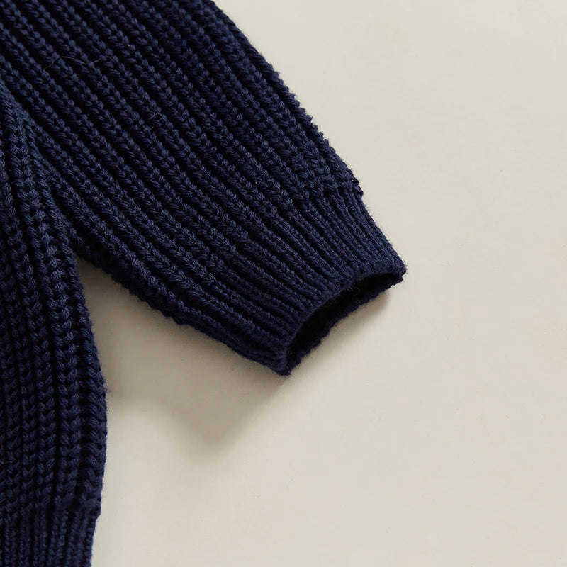 0-5Y USA Kids Boys Girls Sweater Letter Star Embroidery Long Sleeve Crew Neck Knitted Pullover Tops