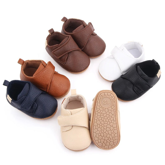 Toddler Baby Boys Girls Causal First Walker Shoes PU Leather Sneakers Soft Sole Cute Baby Flats Shoes