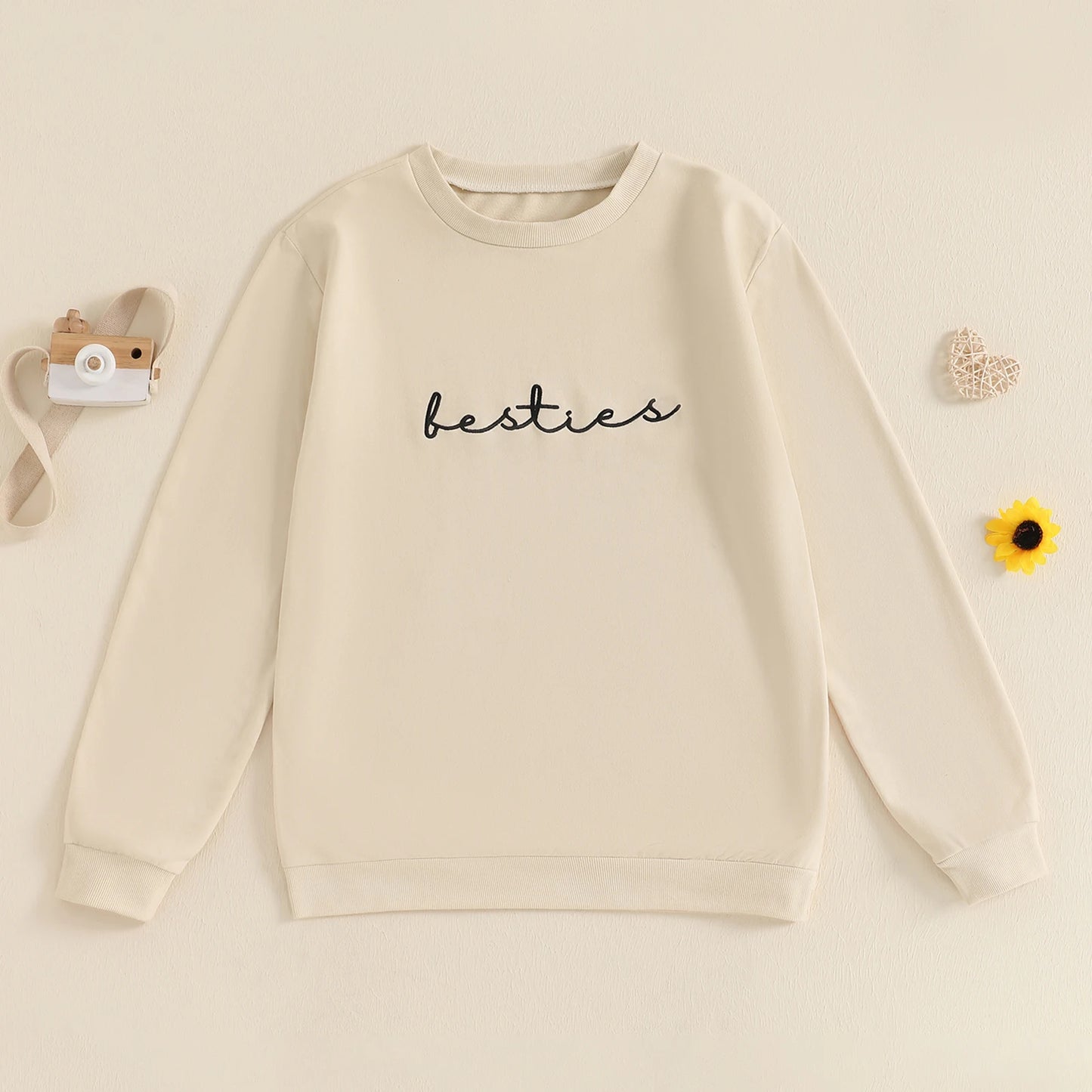 Family Matching Letter Print Pullover - Autumn Long Sleeve Crew Neck Tops