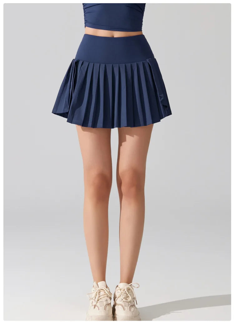 Women's High Waist Tennis Skort - Quick Dry Workout Skirt with Pockets