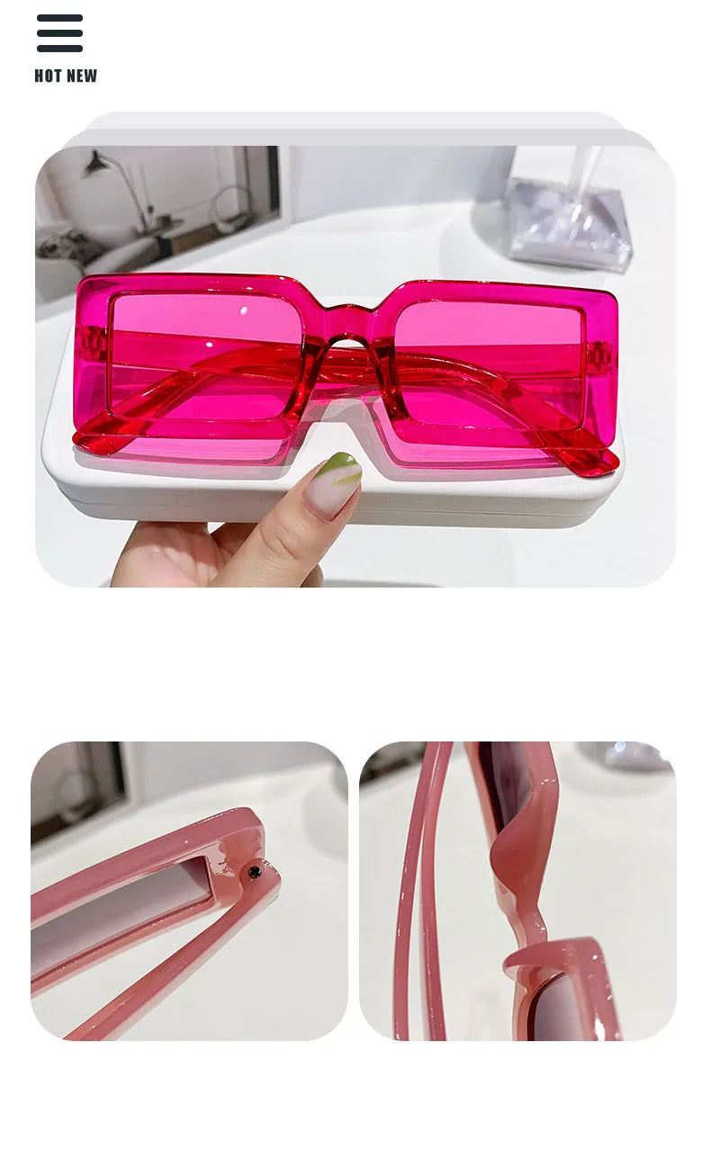 Women's Rectangular Sunglasses - Small Frame Beach Eyewear UV400