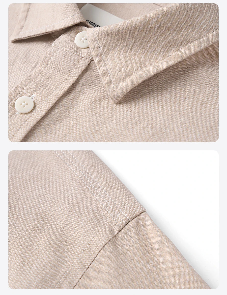 Linen Cotton Blend Shirt - Breathable Casual Shirt for Men
