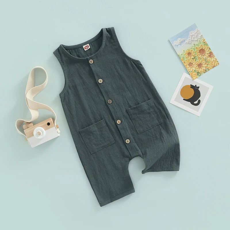 Toddler Baby Summer Romper with Pockets (0-24M)