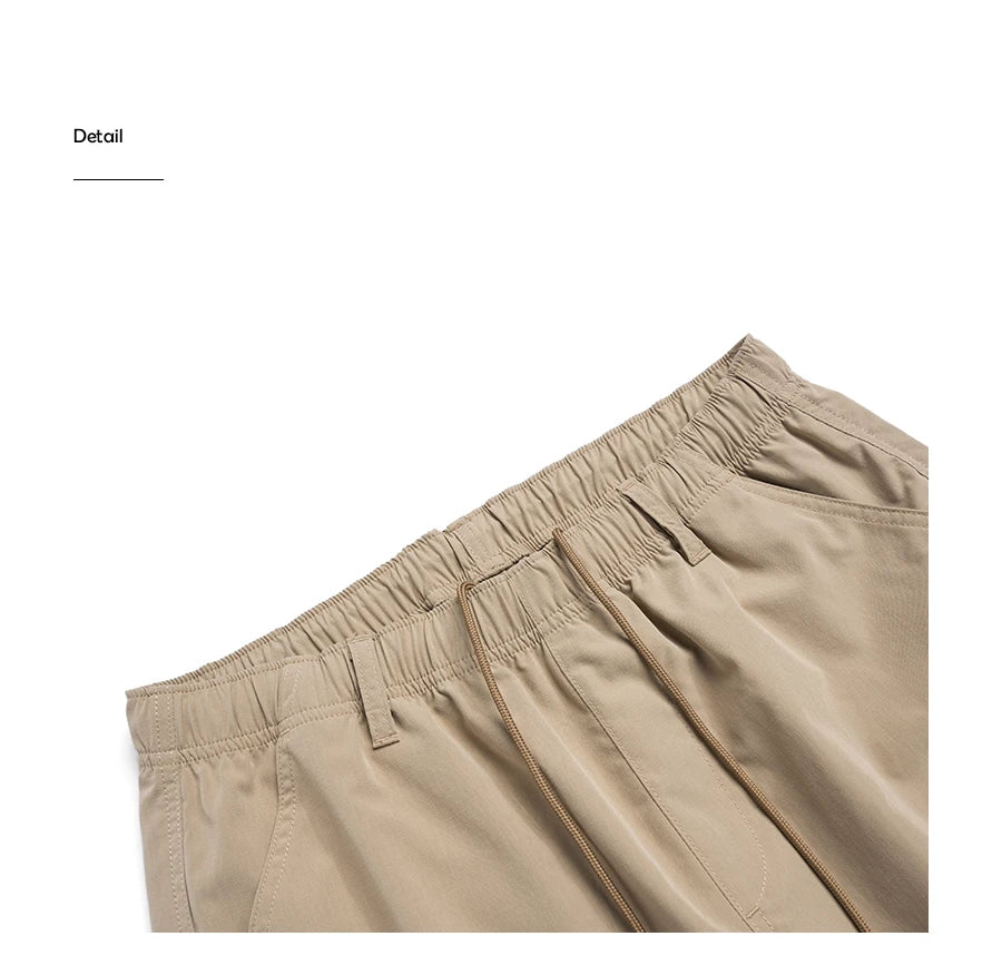 Men's Oversize Lightweight 190g Quick Dry Fabric Cargo Drawstring Shorts