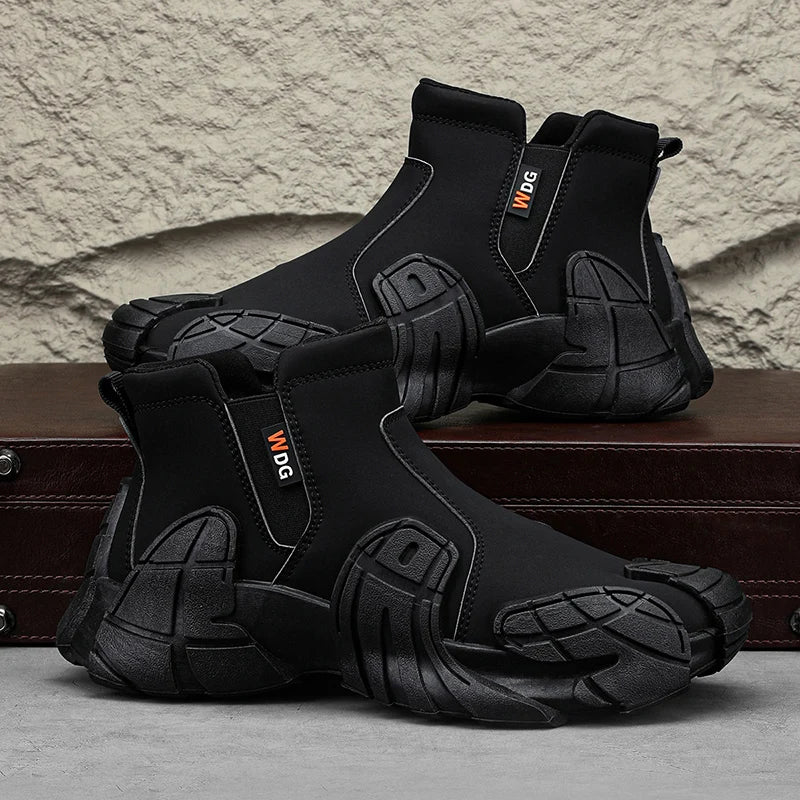 Men's Casual High Top Platform Skateboard Slip On Ankle Comfortable Vulcanized Sneakers