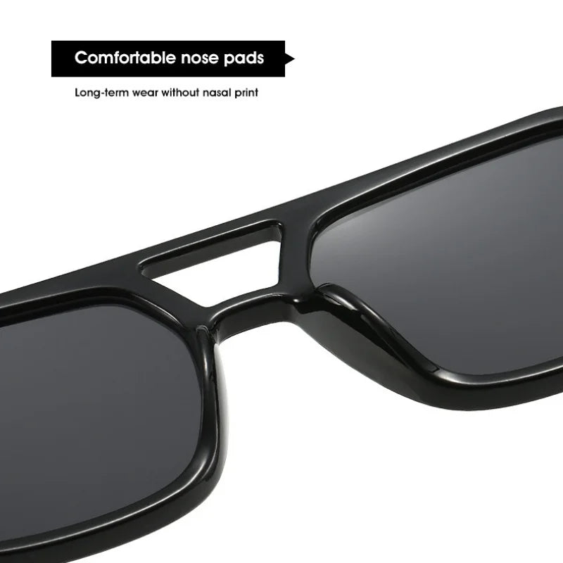 Women's Retro Square Sunglasses - Large Frame UV400 Protection Eyewear