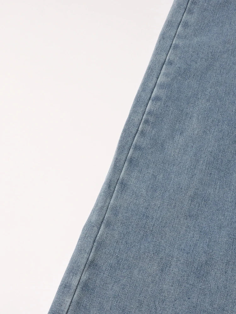 Women's Chic Spliced Zipper High Waist Patchwork Pockets Cut Out Casual Jeans
