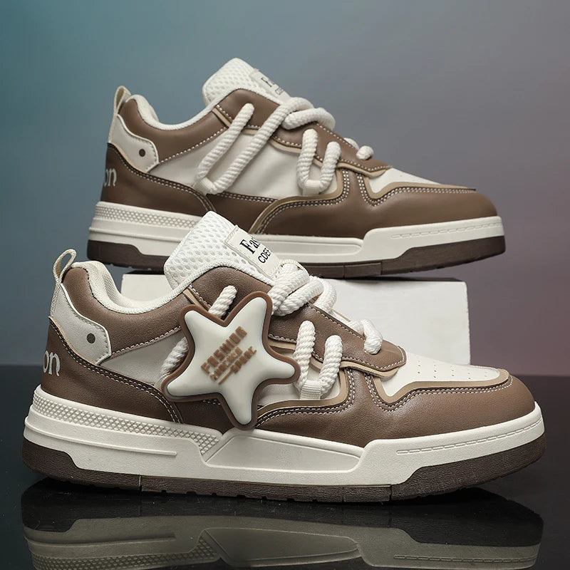 Men's Casual Stars Platform Skateboard Tennis Sports Comfortable Vulcanized Sneakers