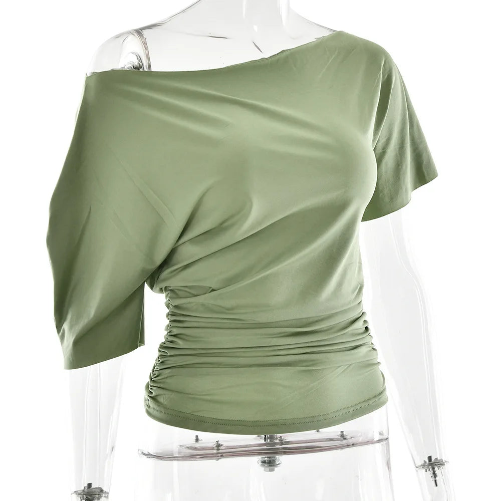 Women's Ruffled Mini Dress - Single-Breasted V-Neck with Flare Sleeves