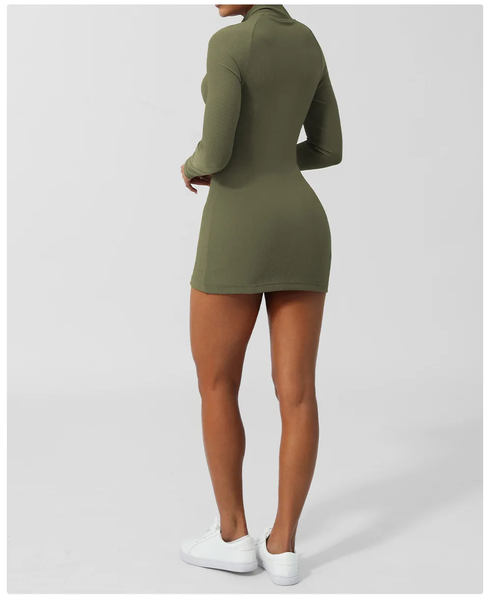 Women's Summer Yoga Slim Fit Ribbed Fabric Gym Breathable Quick Dry Tennis Sportswear Skirt