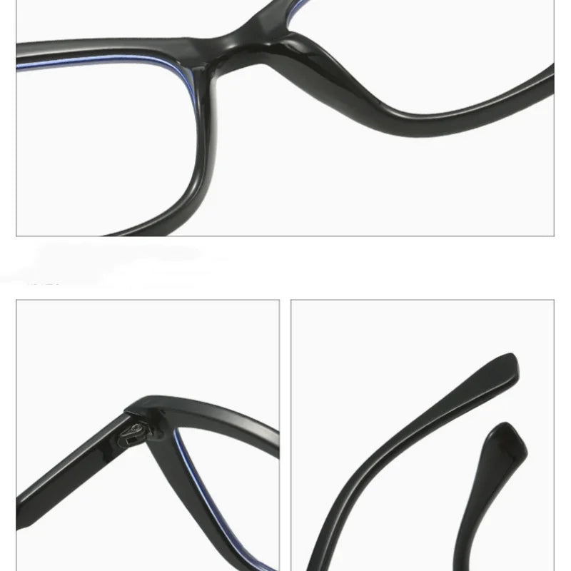 Women's Cat Eye Anti-Blue Light Glasses - Retro Flat Lens Prescription Compatible
