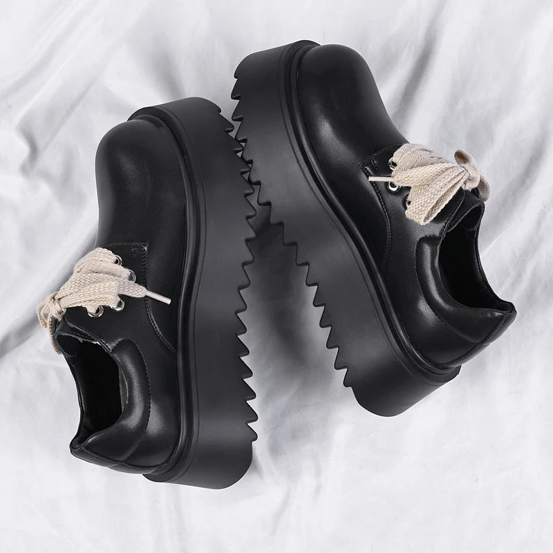Men’s Platform Casual Genuine Leather Thick Sole British Shoes