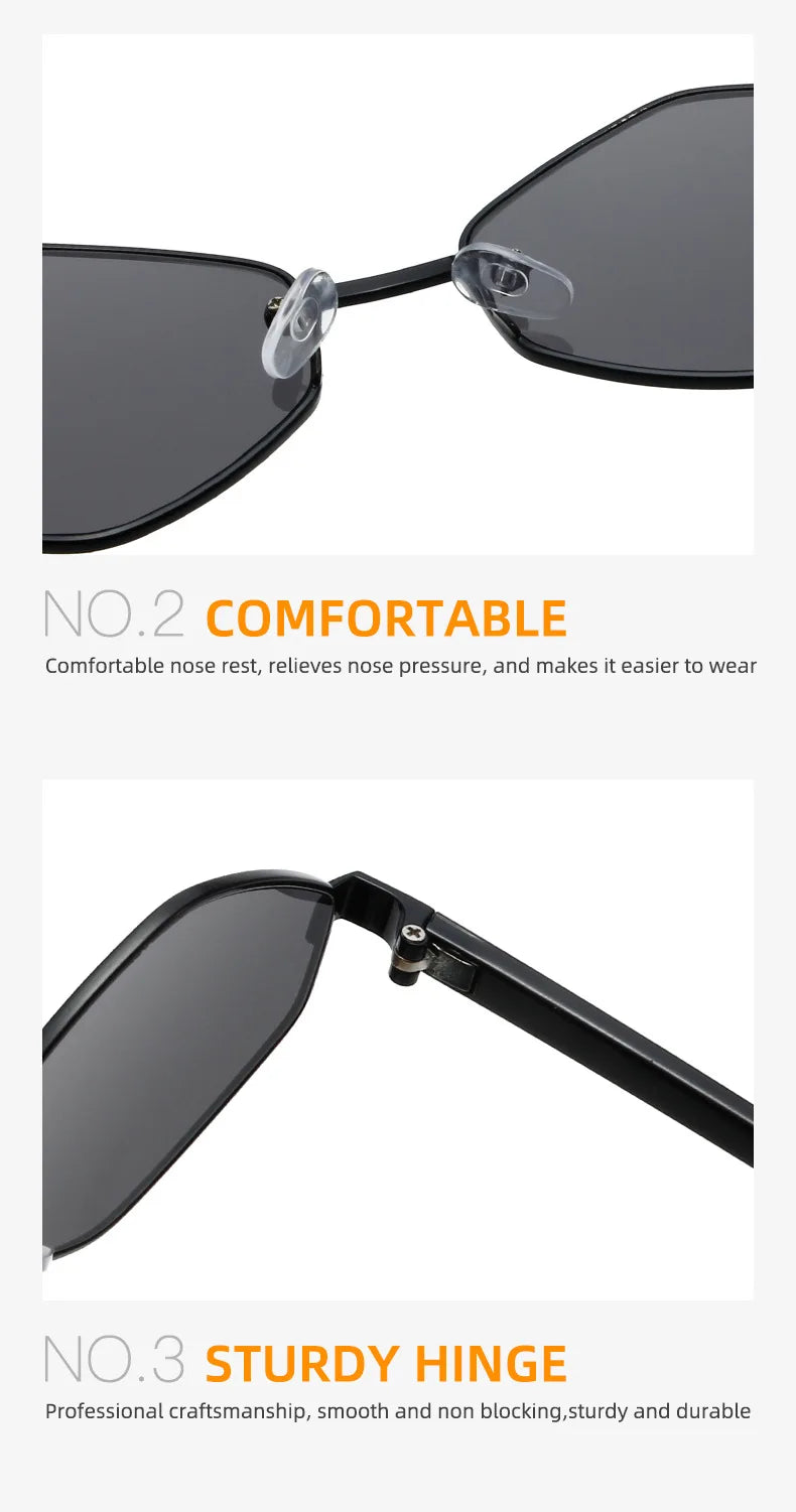 Polygonal Sunglasses - Retro Metal Frame UV400 Protection for Men & Women