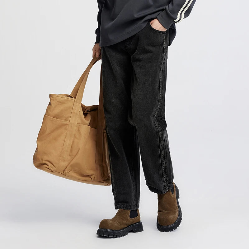 Retro Loose Straight Leg Jeans - Versatile Autumn Long Pants