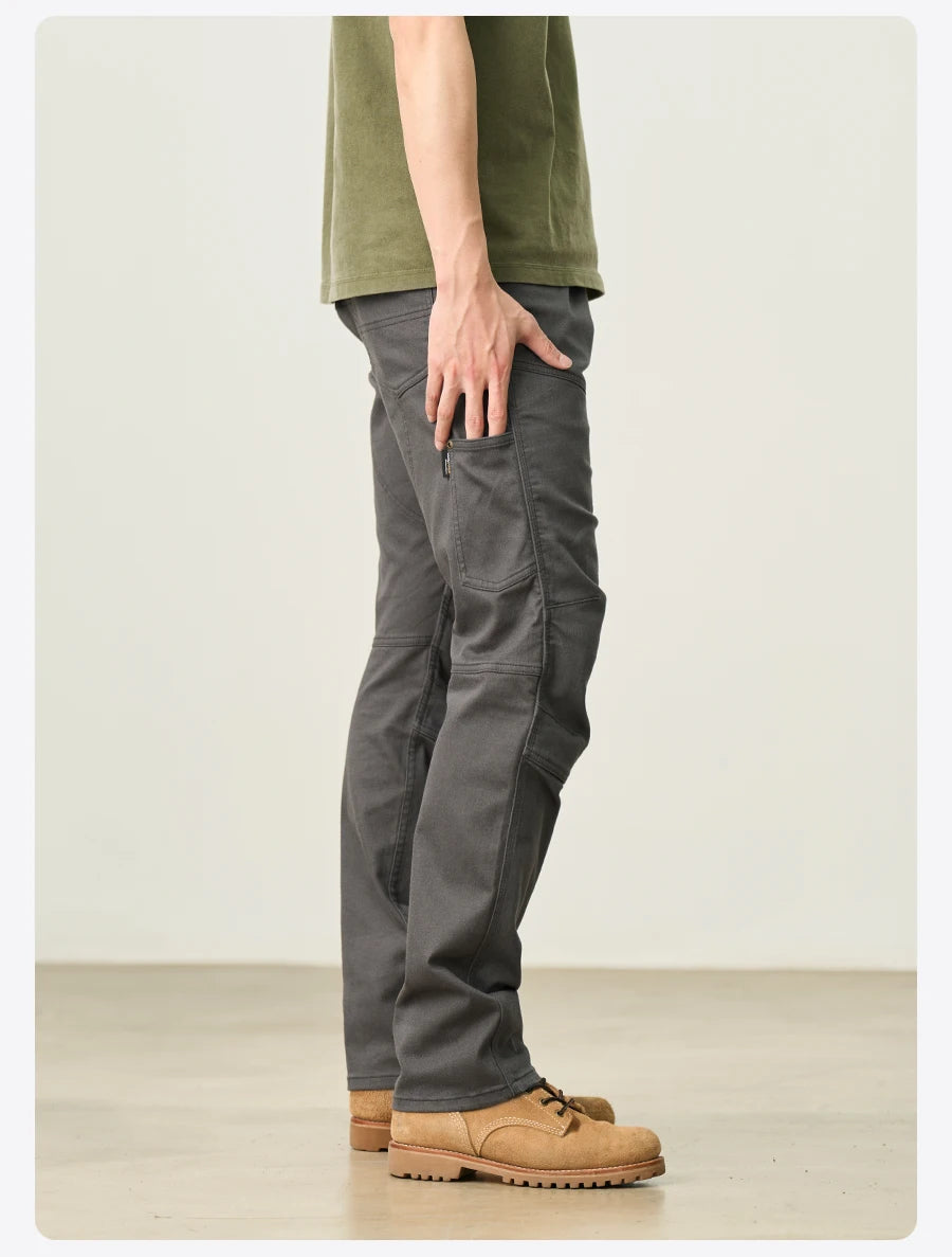 Men's Draping Motorcycle Riding Jeans - Fashion Denim Trousers