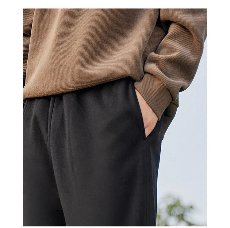 Men's Thermal Fleece Lined Jogger Pants - Antibacterial Loose Fit Winter Sweatpants