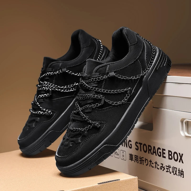 Men's Metal Chains Skateboard Sneakers