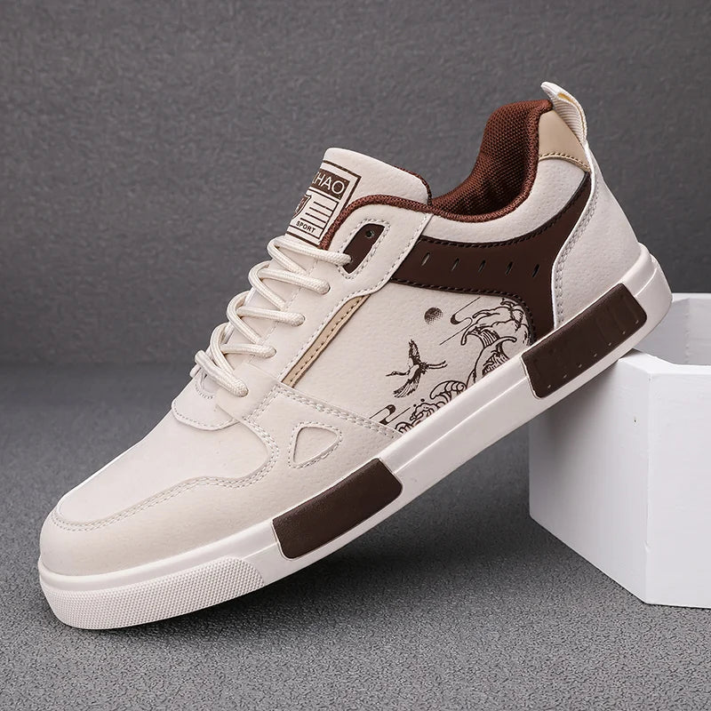Men's Casual Versatile Skateboard Sports Shoes Lace Up Sneakers