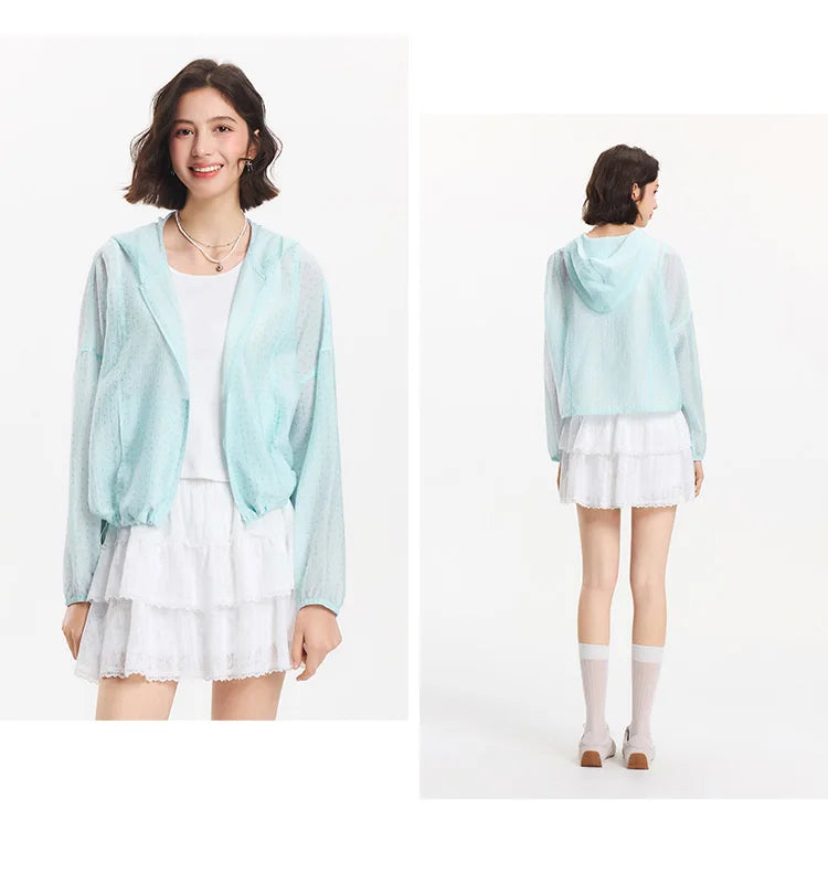 Women's Floral Print Hooded Jacket - Oversized Summer Casual Outerwear