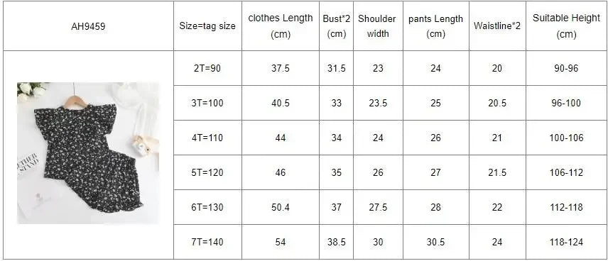 Girl's Summer  Round Neck Flying Sleeve Printed Top+lace Shorts Two-piece Set