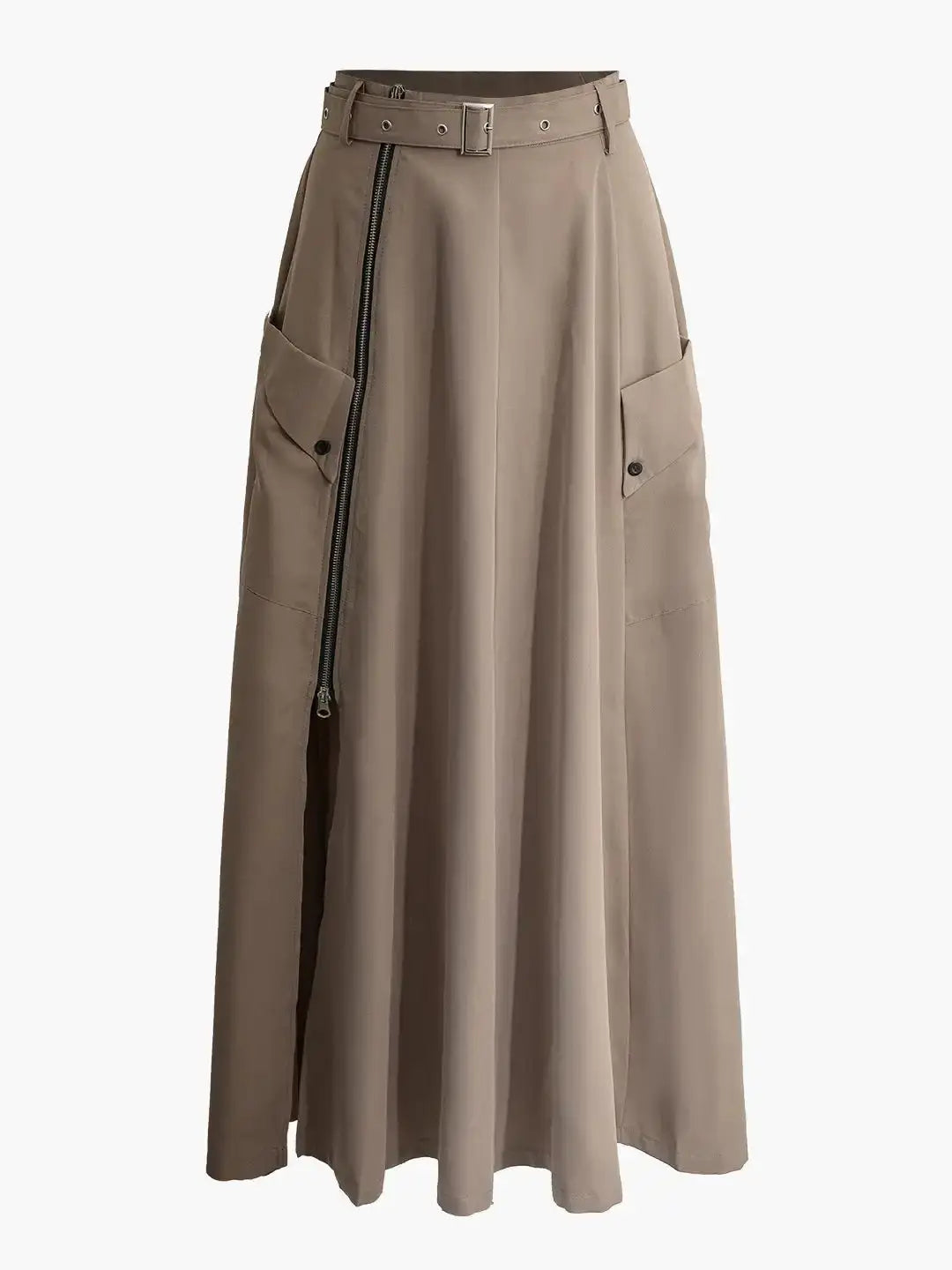 Women's Sleeveless Slit Two Piece Set - High Waist Long Skirt and Vest Bra