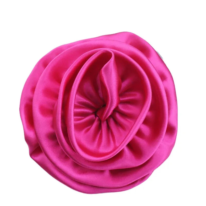 Large Retro Fabric Flower Brooch - 15cm Statement Corsage for Women