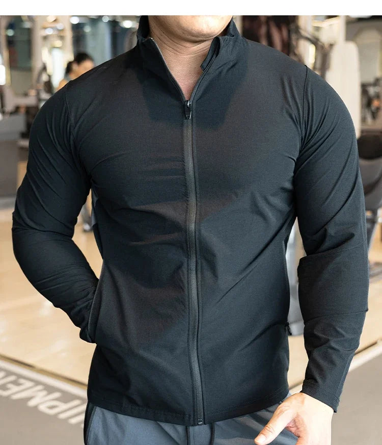 Men's Sports Fitness Running Training Long-sleeved Quick-drying Outer Jacket
