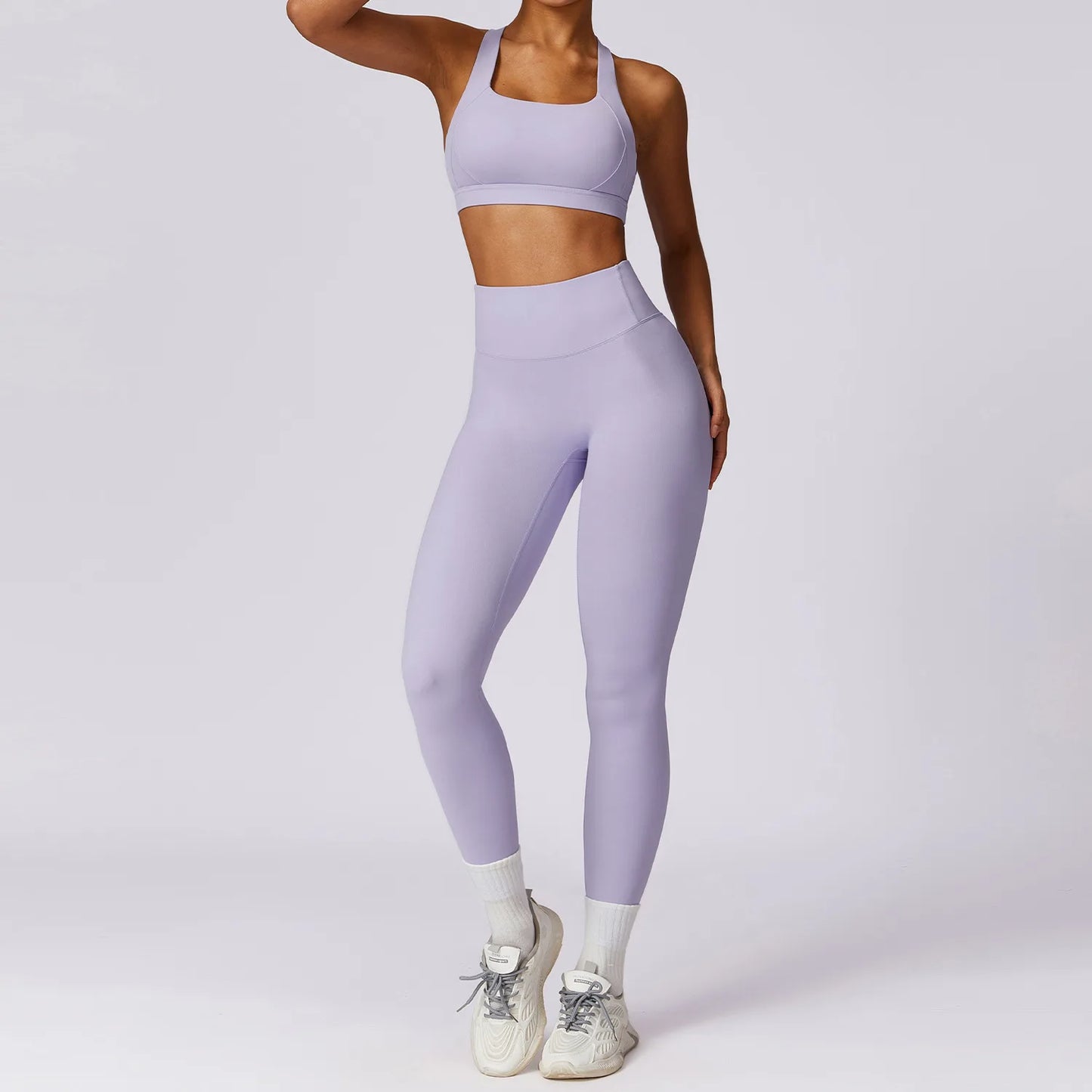 Women's 2Pcs Sports Fitness Tracksuit Workout Sportswear Quick-Drying Yoga Gym Yoga Set