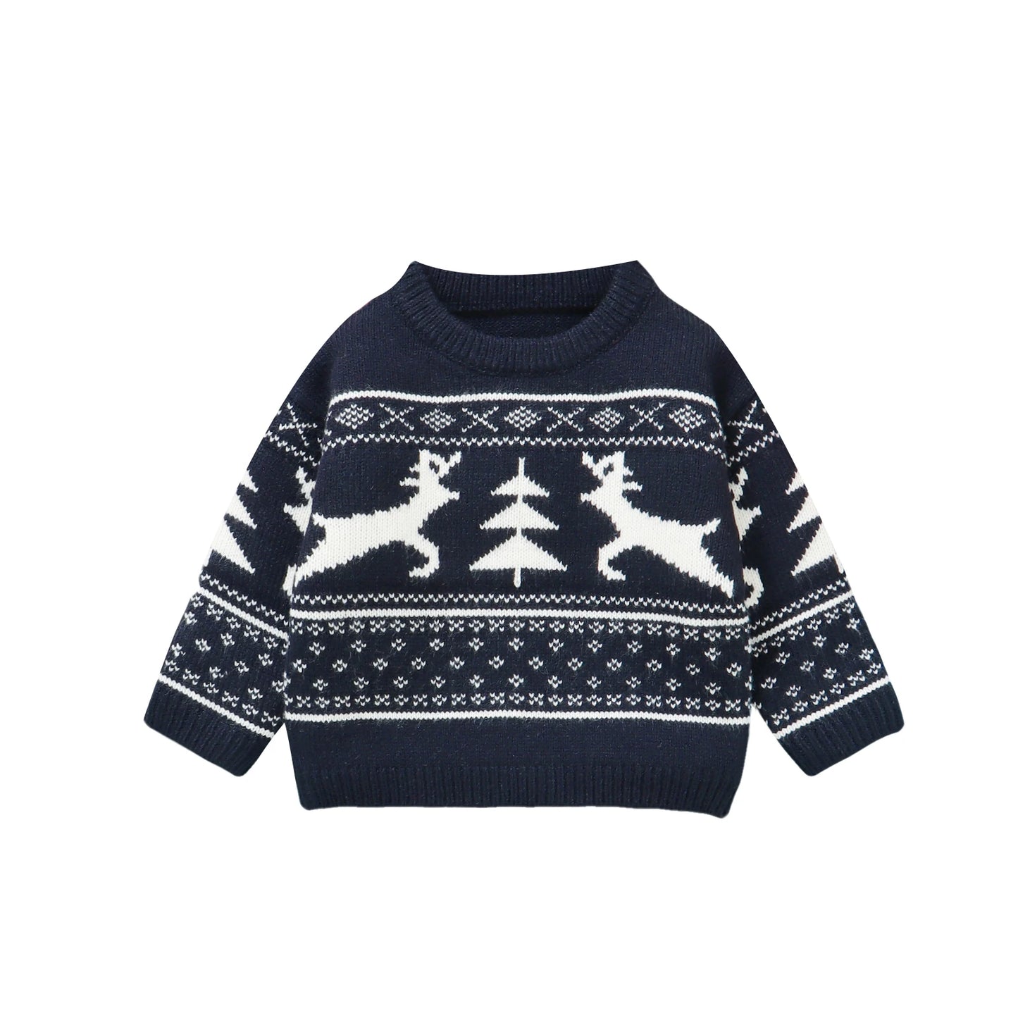 Christmas Baby Sweater - Santa & Reindeer Design (0-3Y)