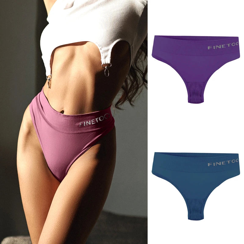 Seamless High Waist Thongs - 2 Pack Plus Size Underwear