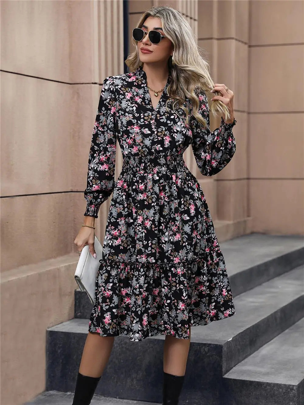 Women's Elegant V-neck Dress