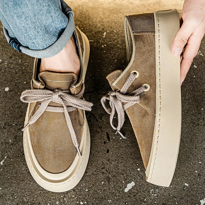 Men's Platform Suede Lace Up Shoes