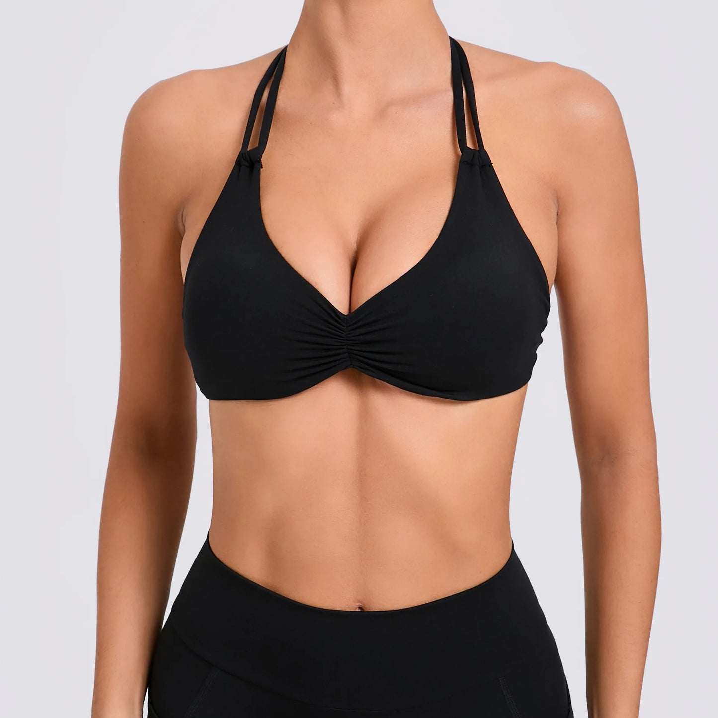 Women's Adjustable Yoga Bra Running Workout Underwear Fitness Push up Quick-Dry Sportswear Gym Top Scrunch Sports Bra