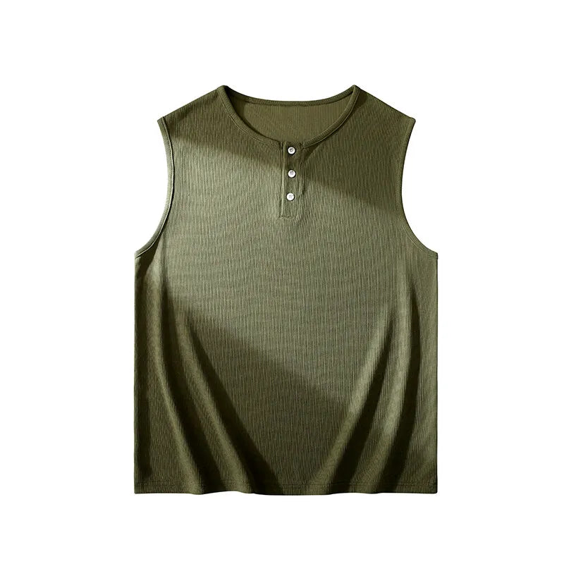 Men's Summer Casual Round -Neck Sleeveless Loose Tank Top Vest