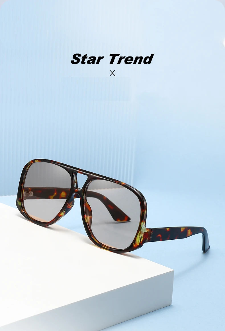 Unisex 1/3pcs Oversized  Double Bridges Sunglasses UV400