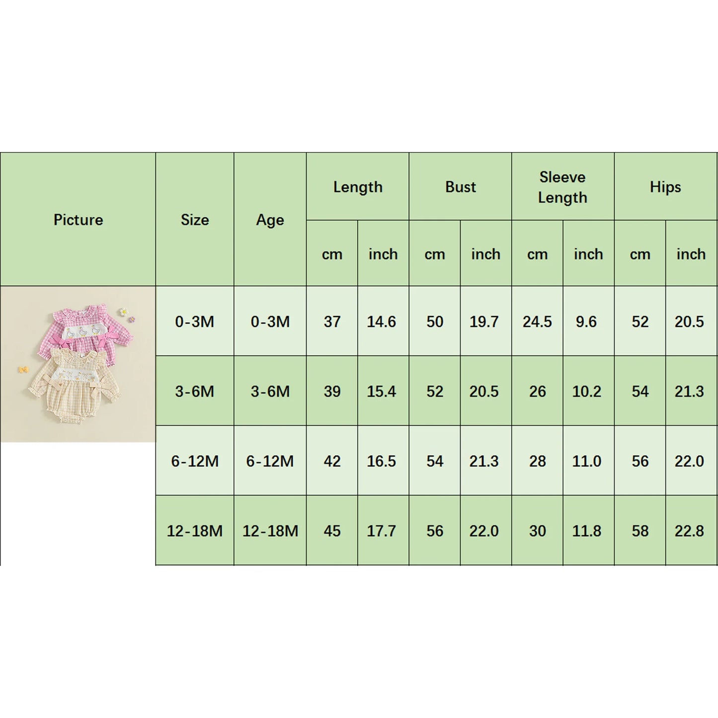 Baby Girls Plaid Bubble Romper - Duck Embroidery Long Sleeve Jumpsuit (0-18M)
